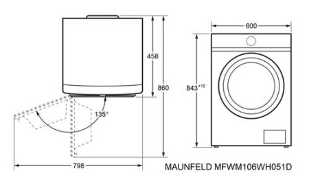 Стиральная машина MAUNFELD MFWM106WH051D белый