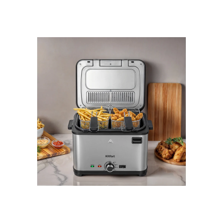 Фритюрница KitFort КТ-6240 серебристый/черный