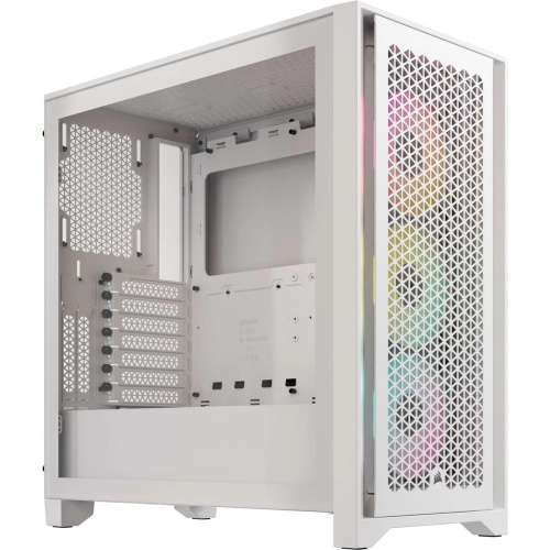 Корпус Corsair iCUE 4000D RGB Airflow (CC-9011241-WW) без БП , Midi-Tower, TG, 3x120mm 1xUSB-A 3.2, 1xUSB Type-C, E-ATX, ATX, mITX White