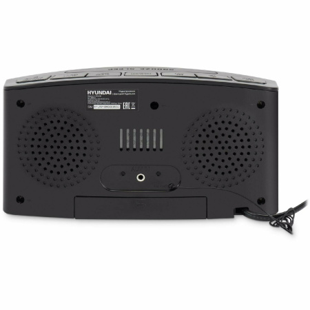 Радиобудильник Hyundai H-RCL238 черный, подсветка зеленая