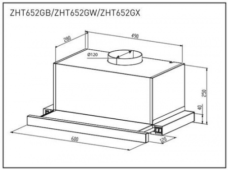 Вытяжка телескопическая ZUGEL ZHT652GX серебристый/черный