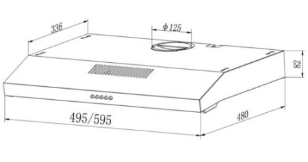 Вытяжка подвесная Оasis PO-50B черный