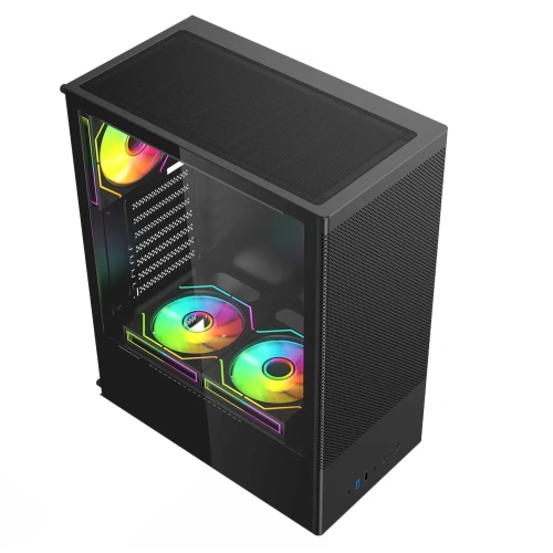 Корпус ACD Citadel 108B (AH-SI2G0-000) ATX, Type-C + 2XUSB ports + HD audio combo, Mesh, TG, Black