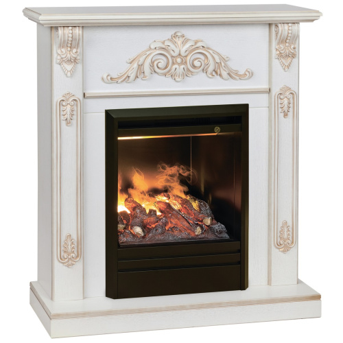 Электрокамин RealFlame Anita WT дуб белый с золотой патиной с очагом 3D Olympic
