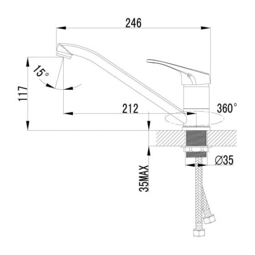Смеситель для кухни LEMARK Partner (LM6554C) одноручный, с поворотным изливом, хром