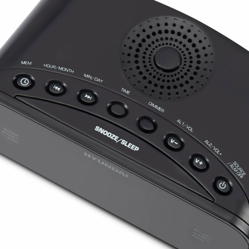 Радиобудильник Hyundai H-RCL221 черный, подсветка белая