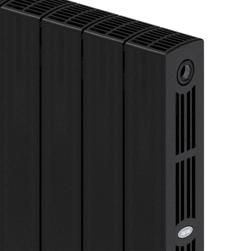 Биметаллический радиатор отопления Rifar Supremo 500 боковое подключение 12 секций антрацит