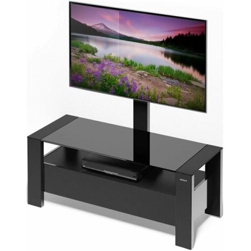 Стойка для ТВ HOLDER TV-34110 черный матовый+черное стекло