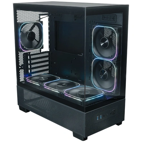 Корпус XASTRA Q500M 6ARGB-FG-C10-UC Black (Q500M-6FG12A-C10-UC) mATX/Aquarium/Screewless/ 6x120mm ARGB PWM FG fans/Argb+PWM HUB 10port/ Type-C