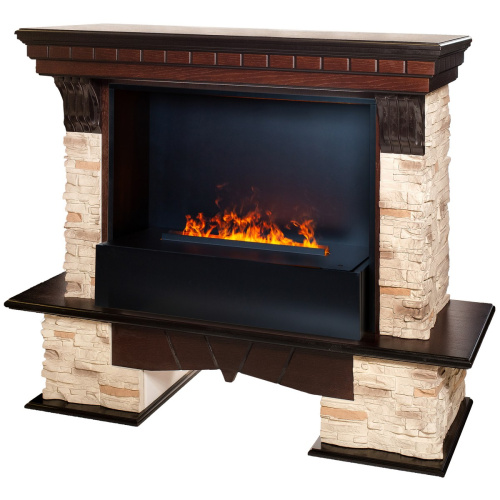 Электрокамин RealFlame Rockland AO античный дуб с очагом 3D Cassette 630 Black Panel