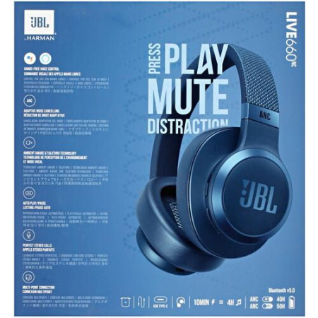 Беспроводные/проводные наушники JBL LIVE 660NC синий