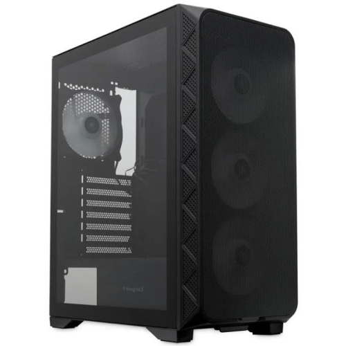 Корпус HSPD M521 (M521-TGBK-ARGB), Mesh Mid Tower, Black, slide TG, 0.45 SPCC, 4x120mm ARGB ATX
