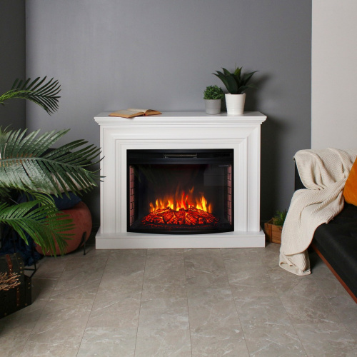 Электрокамин RealFlame Weston 33 WT белый с очагом Firespace 33 S IR