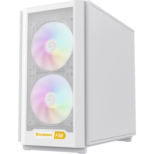 Корпус GameMax F36 WH без БП (Midi Tower, ATX, Белый, 1*USB Type-C, 3*120мм)