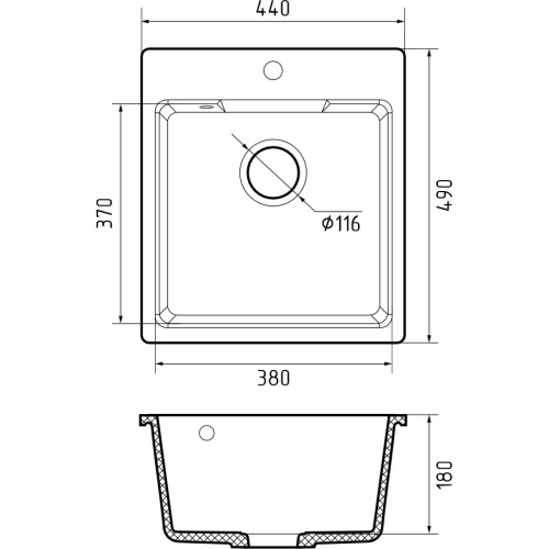 Кухонная мойка GRANFEST Urban 644 gray