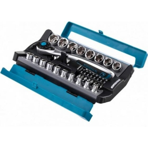 Набор торцевых головок Gross 14144 трещотка 120 зубьев 36 предметов