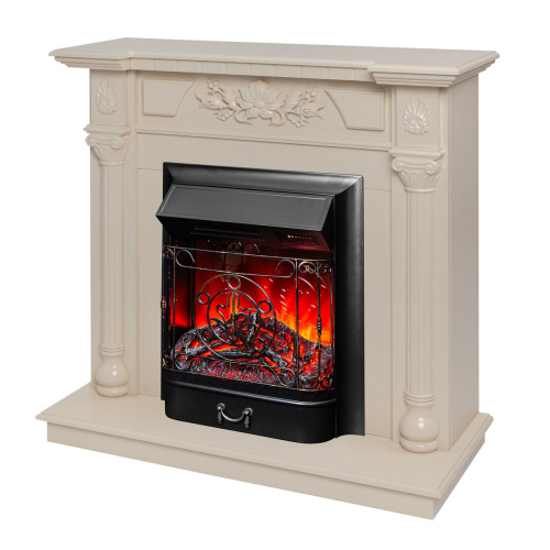 Электрокамин RealFlame Dacota WT белый дуб с очагом Majestic Lux Black RC