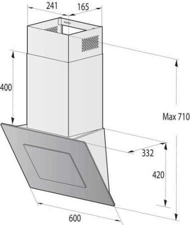Вытяжка наклонная Gorenje WHI646E7B черный/черный