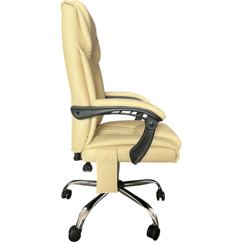 Кресло Cactus CS-CHR-OC04M-WT с вибромассажем слоновая кость эко кожа крестовина