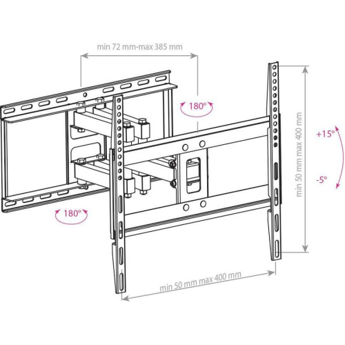 Кронштейн для телевизора Arm Media COBRA-50 черный 26"-55" до35кг поворотно-выдвижной и наклонный