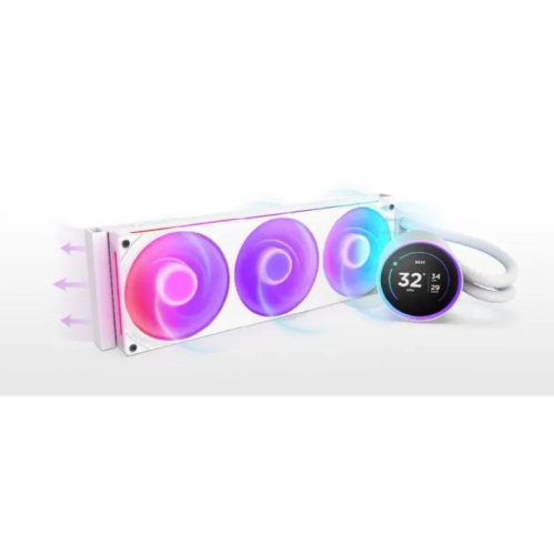 СВО NZXT Kraken Elite 420 RGB (RL-KR42E-W2) (350W, 420mm, LED temp., White/ Fans 3x140mm, 98.61C